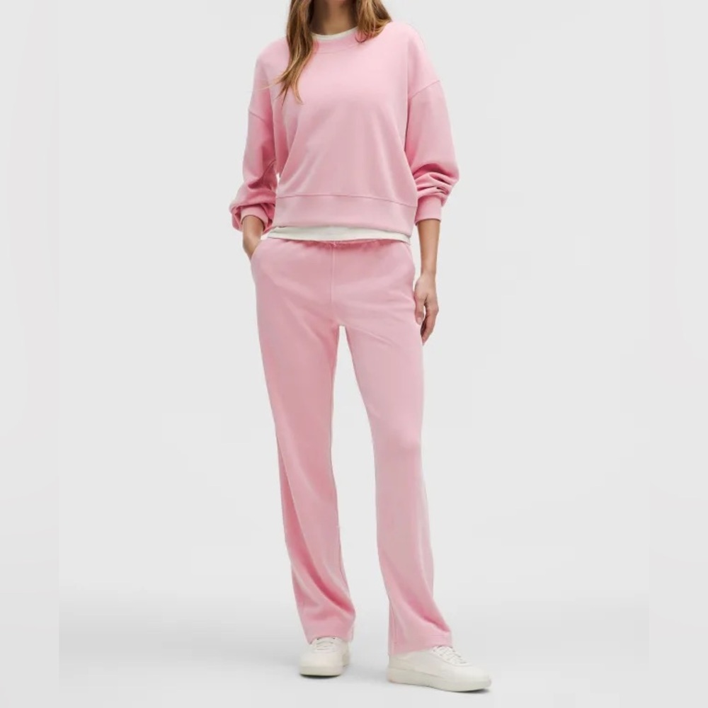 Lululemon Softstreme Pink Lounge Crewneck Pullover and Pants Set